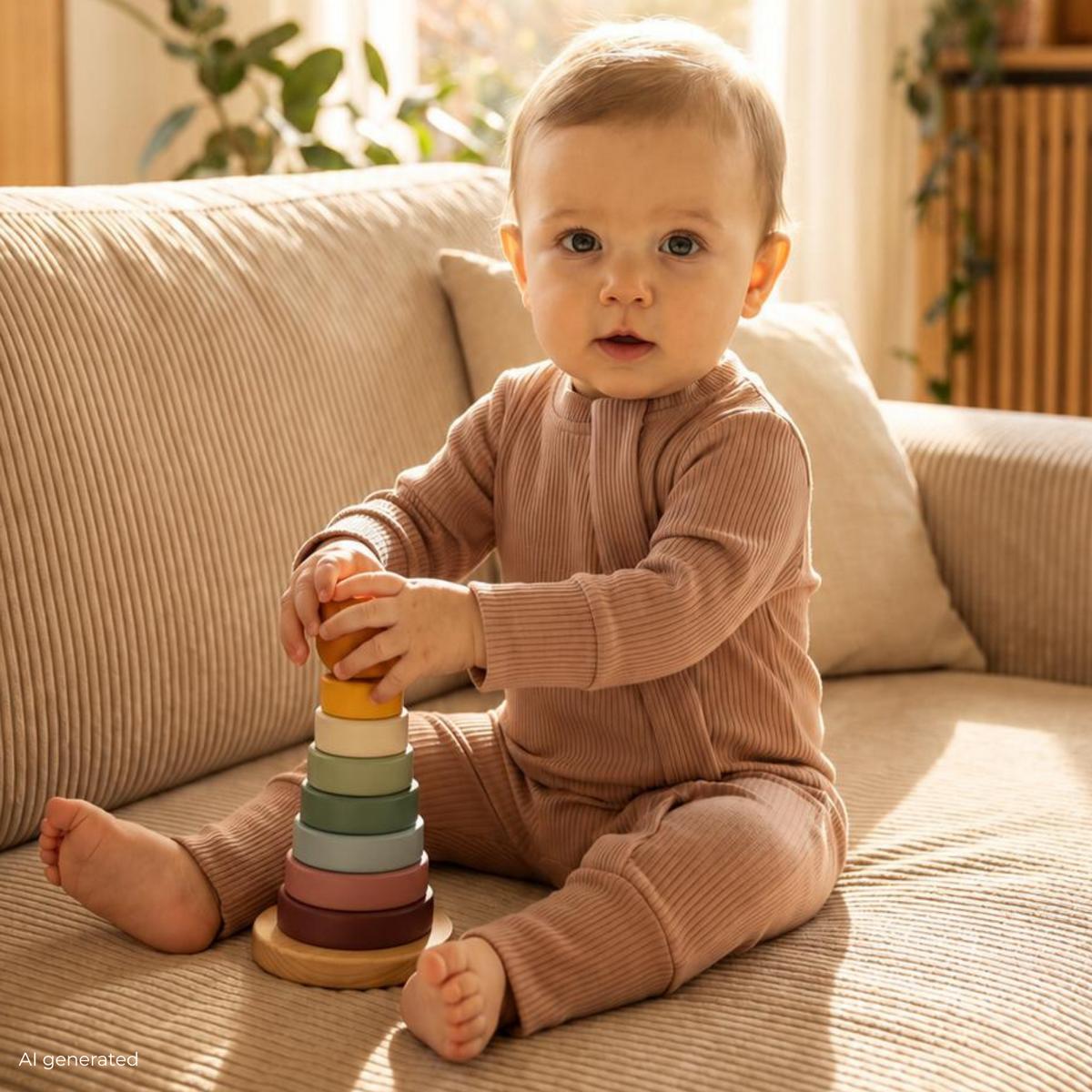 Romper & Beanie Set Schoko Tragebild#Farbe_Schoko