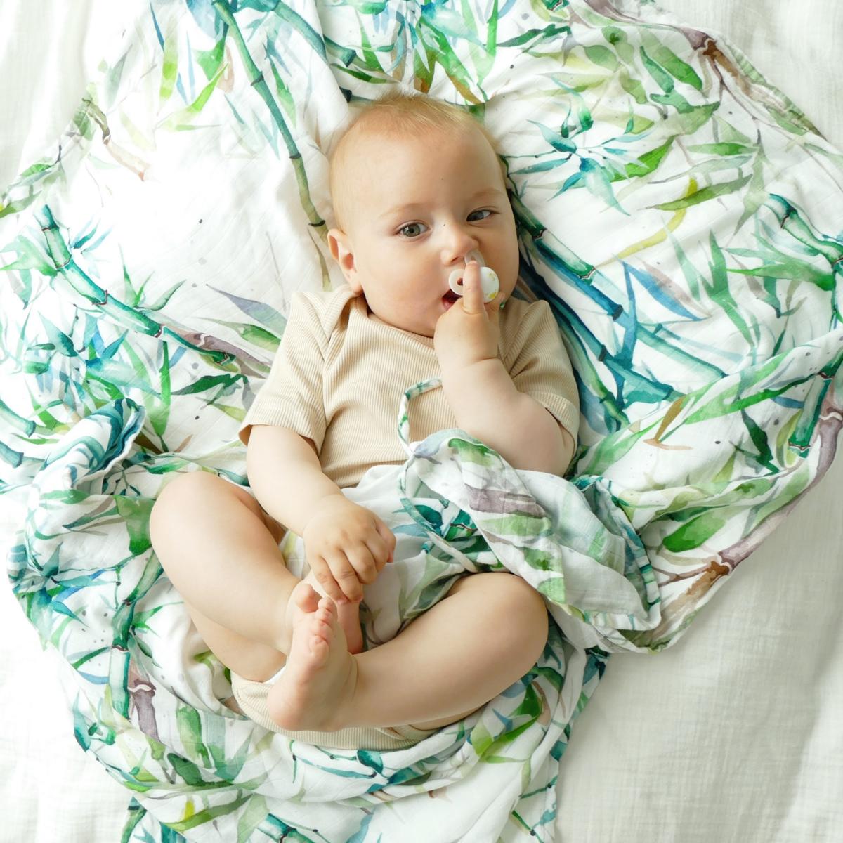 MUSSELINTUCH BAMBUSBLÄTTER