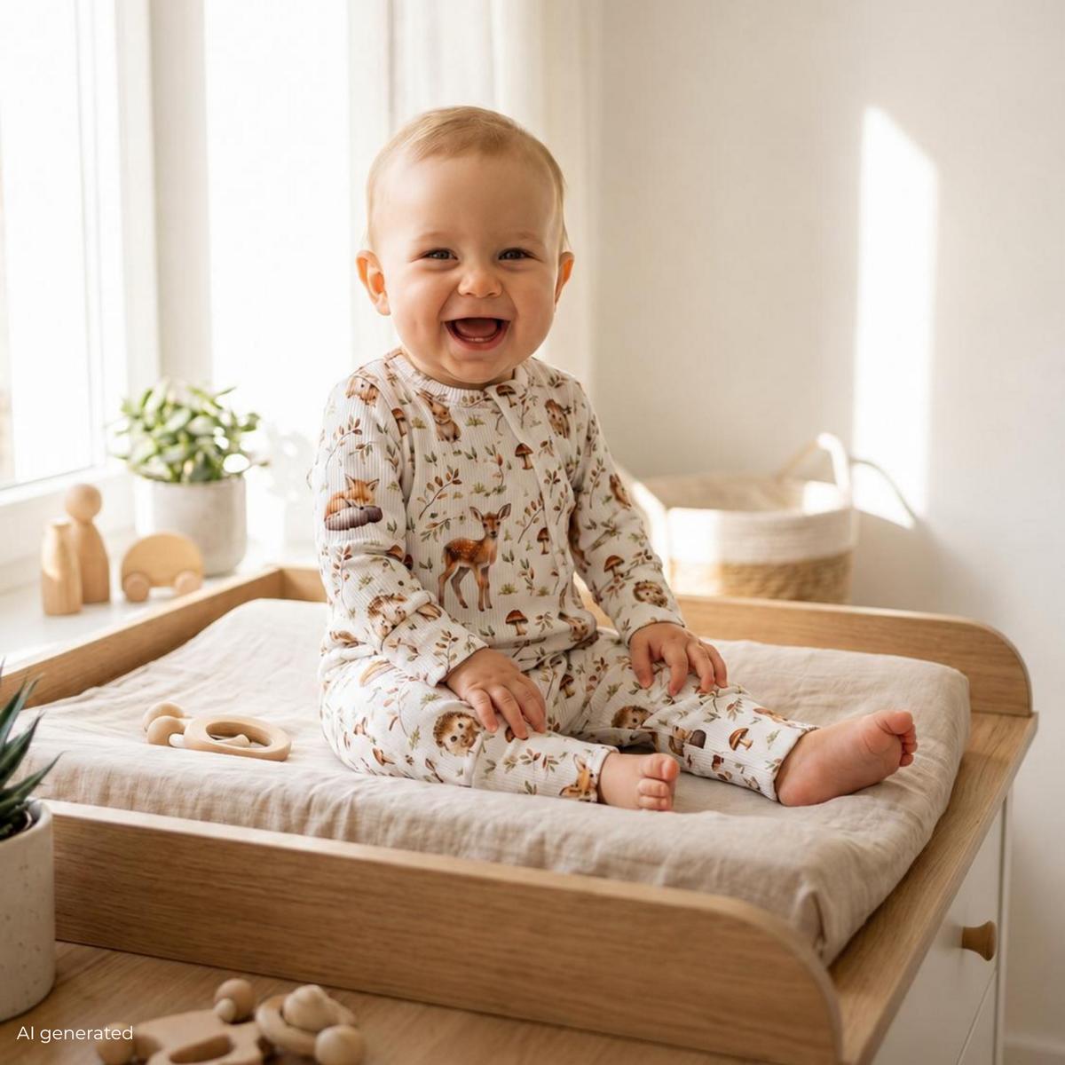 Romper & Beanie Set Waldtiere Tragebild#Farbe_Waldtiere